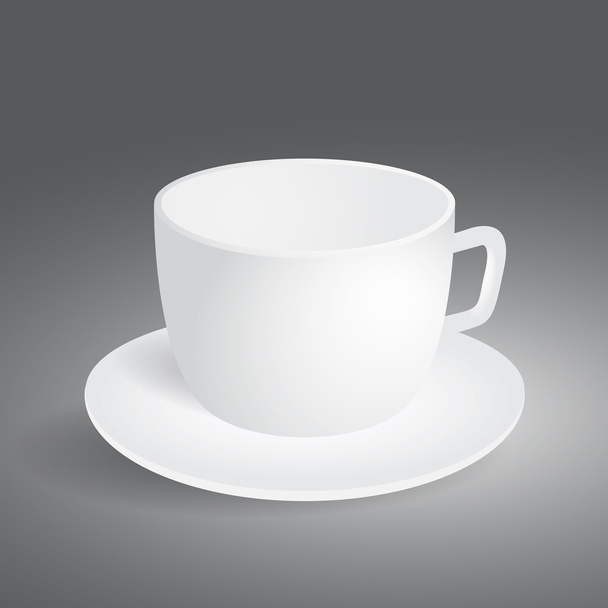 Empty cup on gray background - Wektor, obraz