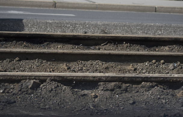 track construction for the tramway or streetcar, transportation and mobility - Photo, Image