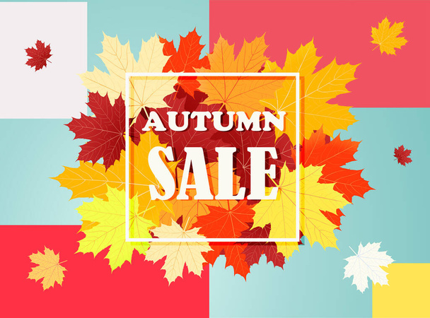 Plantilla volante de venta otoño. Ilustración vectorial EPS10 - Vector, Imagen