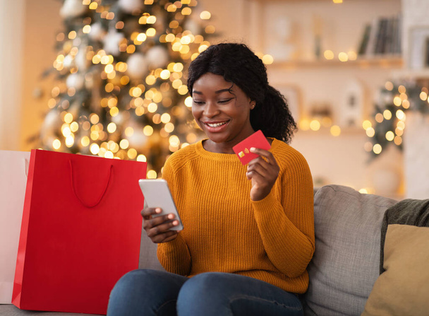 Modern fast online shopping, gifts for Christmas - Фото, зображення