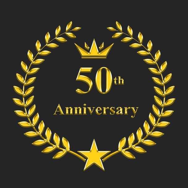 50th anniversary logo icon background - Photo, Image