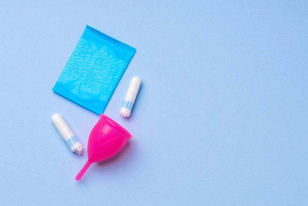 Menstrual hygiene products including cup, pads and tampon - Fotografie, Obrázek