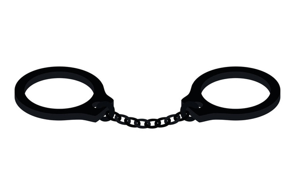 silhouette of one handcuff of black color - Vector, Image