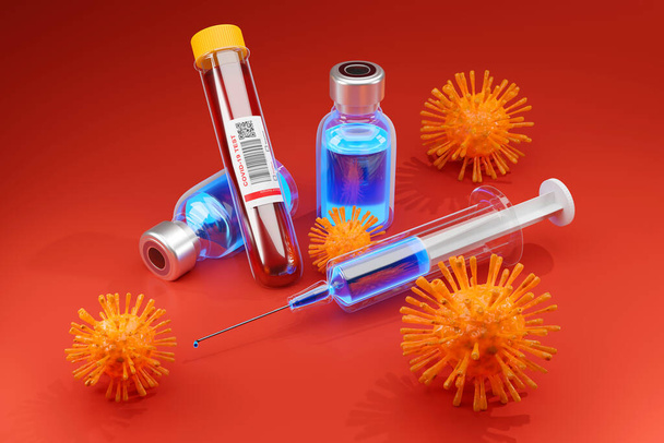Un conjunto de vacunación contra el virus farmacéutico - Foto, imagen