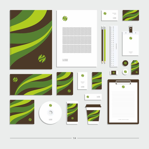 Abstract corporate identity with graphic sign. Stationery set. Creative graphic design. - Vector, Image