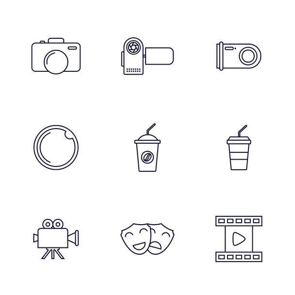 Set van Movie icon logo vector template, Creatief Movie logo concept, Pictogram symbool, Illustratie - Vector, afbeelding