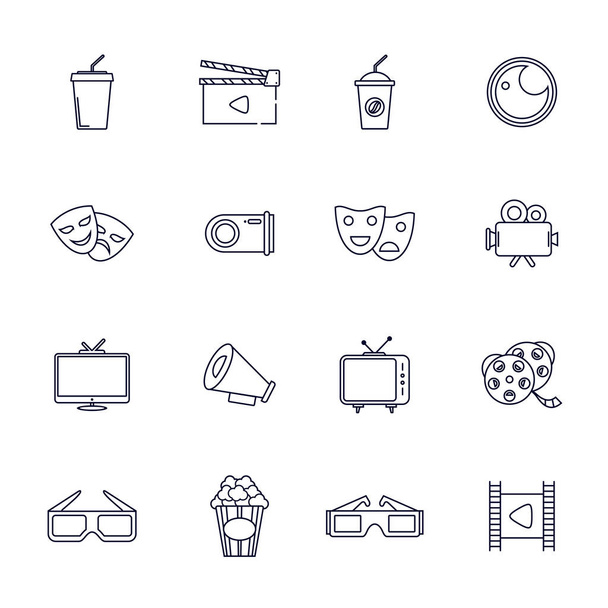 Set of Movie icon logo vektori malli, Creative Movie logo käsite, Kuvake symboli, Kuvitus - Vektori, kuva