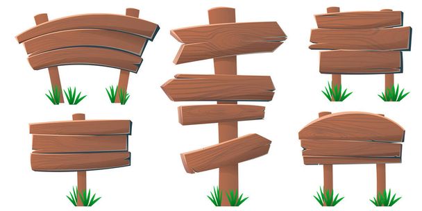 Σύνολο ξύλινων πινακίδων - Διάνυσμα, εικόνα