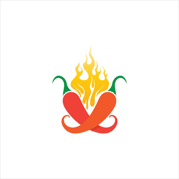 Icône chili naturel chaud rouge Modèle vectoriel Illustration - Vecteur, image
