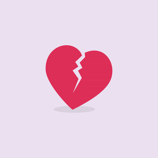 illustration of broken heart icon - Vector, afbeelding