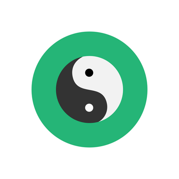 yin yang icono sobre fondo verde. - Vector, Imagen