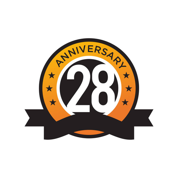 28-jarig jubileum logo ontwerp vector template - Vector, afbeelding