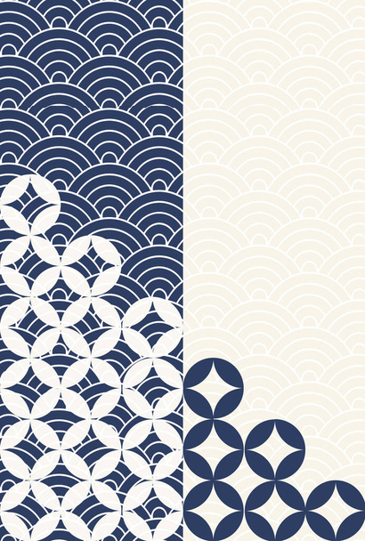 Patrón japonés Año Nuevo patrón de la tarjeta de fondo - Vector, imagen