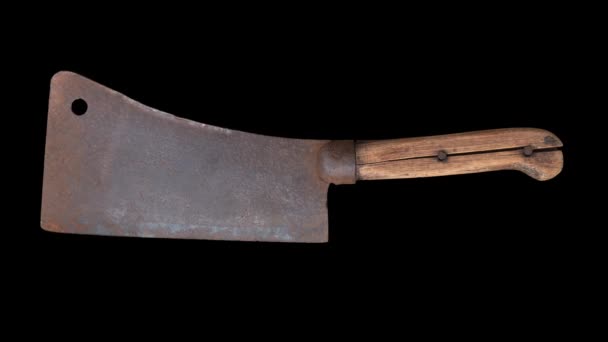 An Isolated Old Fashioned Meat Cleaver ComingDown Suddenly In A Chopping Motion - Footage, Video