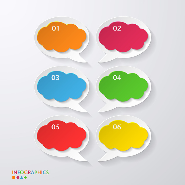 Speech bubble. Infographics template. Numbered banners. - Διάνυσμα, εικόνα