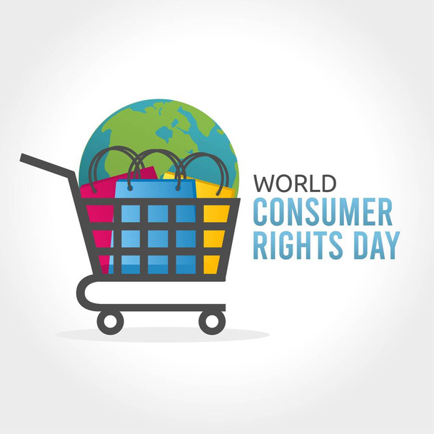Illustrazione vettoriale della Giornata mondiale dei diritti dei consumatori. Adatto per cartolina di auguri e banner. - Vettoriali, immagini
