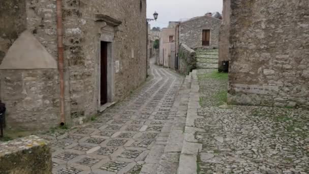 Streets of Erice, Sicily. Small touristic  town on the mountain. - Footage, Video