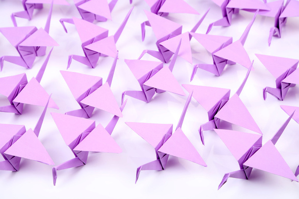 Origami cranes on white background - Fotó, kép