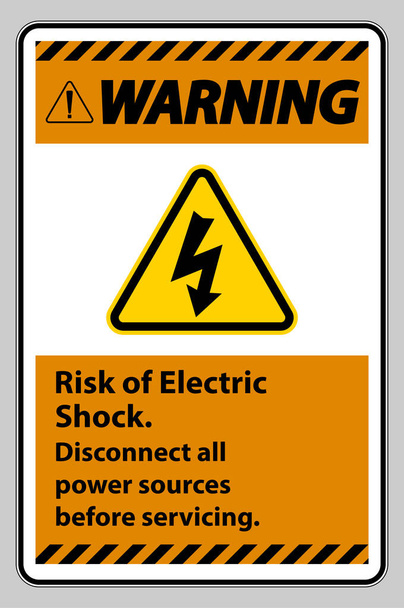 Avviso rischio di scossa elettrica Simbolo segno isolato su sfondo bianco - Vettoriali, immagini