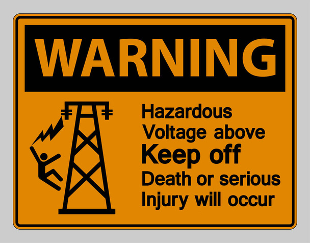Advertencia Voltaje peligroso por encima de mantener fuera de la muerte o lesiones graves se producirá signo de símbolo - Vector, Imagen