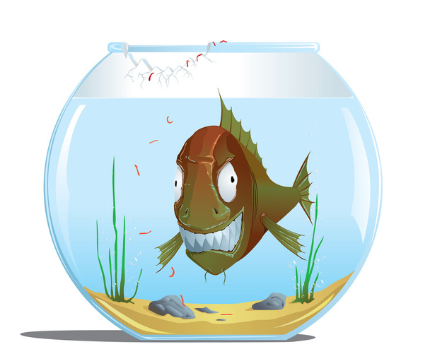 Pesce cattivo nell'acquario
 - Vettoriali, immagini