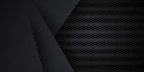 Moderne zwarte abstracte presentatie achtergrond. Vector illustratie ontwerp voor presentatie, banner, omslag, web, flyer, kaart, poster, behang, textuur, dia, tijdschrift, en powerpoint - Vector, afbeelding