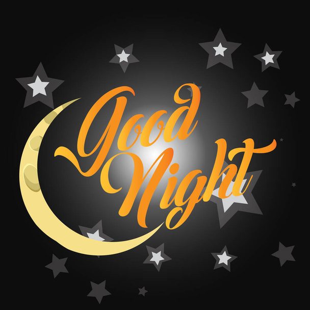 good night logo design vector - ベクター画像