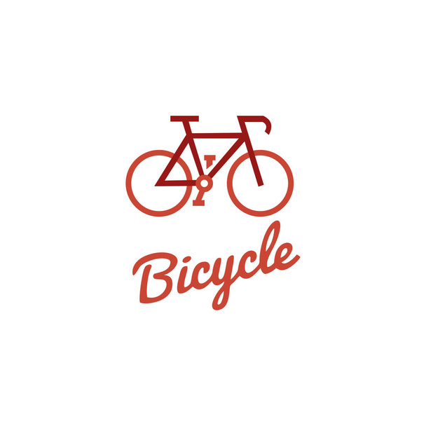 red bicycle icon logo - Vector, Imagen