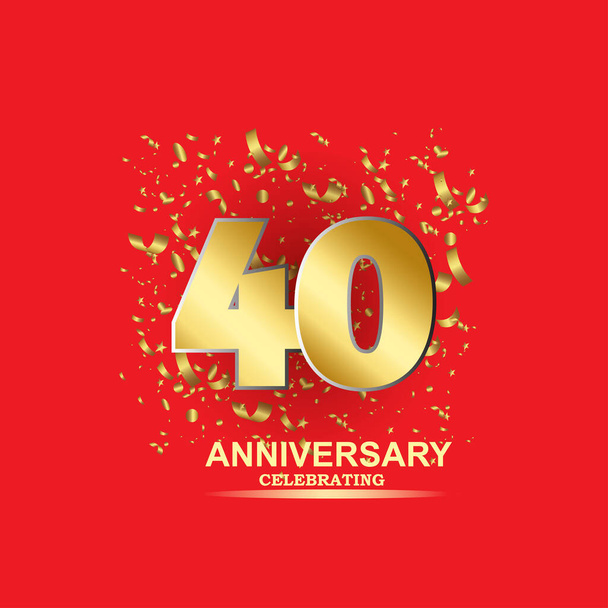 40 Aniversario Vector Plantilla Diseño Ilustración - Vector, Imagen