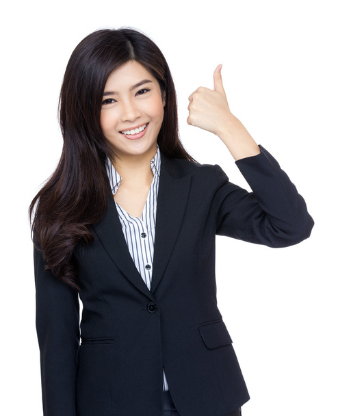 Asiatique femme d'affaires pouce vers le haut geste
 - Photo, image