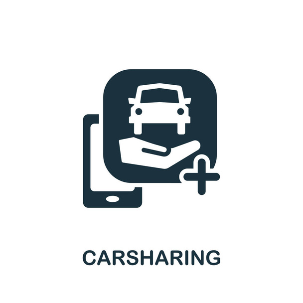 Εικονίδιο μοιράσματος. Απλή απεικόνιση από τη συλλογή carsharing. Μονόχρωμο εικονίδιο Carsharing για σχεδιασμό ιστοσελίδων, πρότυπα και infographics. - Διάνυσμα, εικόνα