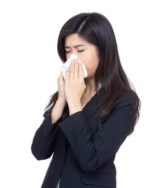 Asian businesswoman sneeze - Фото, зображення