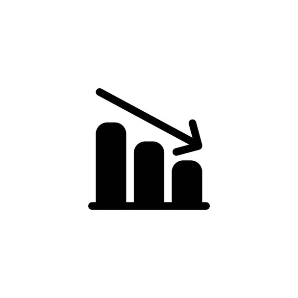 Válság Bankrupt grafikon Glyph stílus ikon, logó, és illusztráció vektor - Vektor, kép