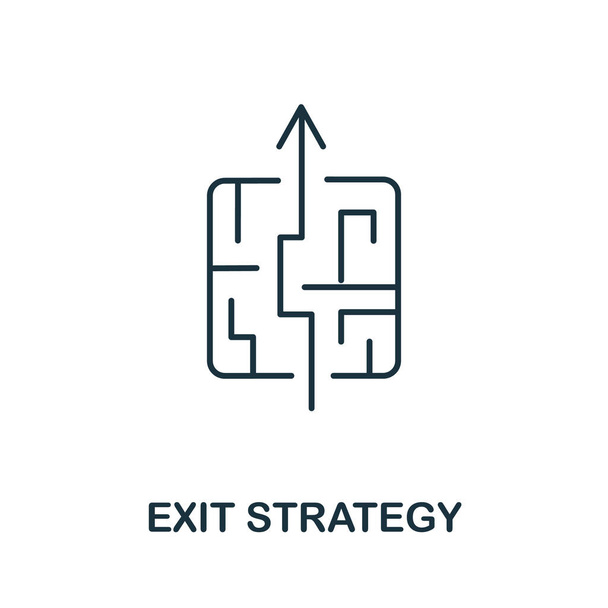 Exit Strategy Symbol aus der Crowdfunding-Sammlung. Einfache Zeile Exit Strategy Symbol für Vorlagen, Webdesign und Infografiken. - Vektor, Bild