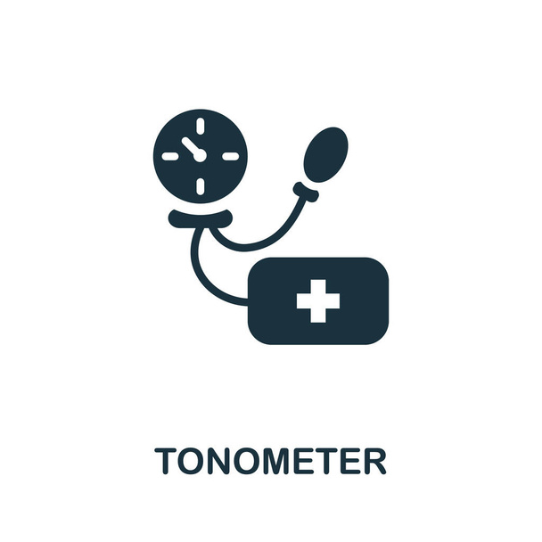 Tonometer-Symbol. Einfache Illustration aus der digitalen Gesundheitssammlung. Monochromes Tonometer-Symbol für Webdesign, Vorlagen und Infografiken. - Vektor, Bild