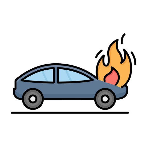 Car engine flaming Isolated Vector icon that can be easily modified or edited - Vector, Image