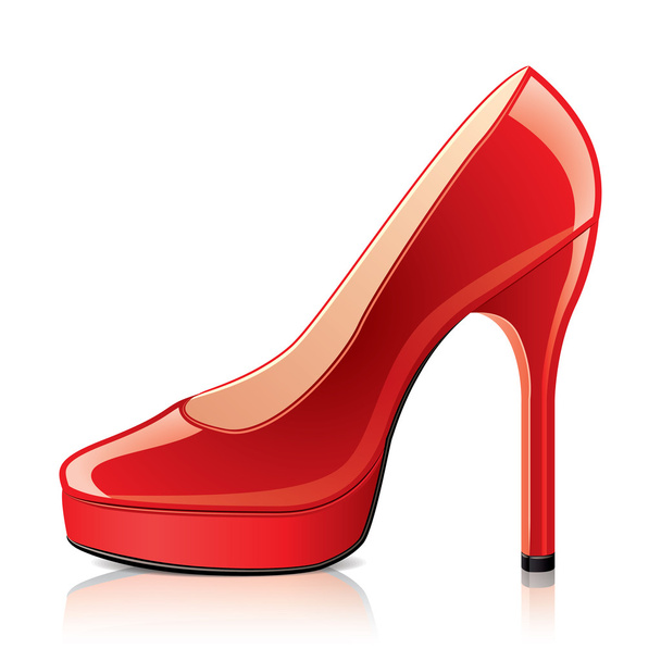 Red shoe high heels vector illustration - Vector, Image