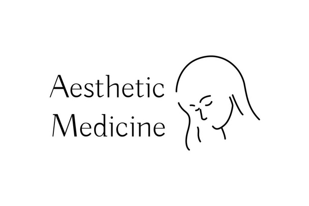 Ícone de Medicina Estética com Mulher Jovem - Vetor, Imagem