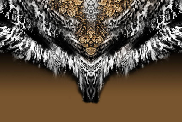 black and white tiger texture, digital wallpaper - Foto, imagen