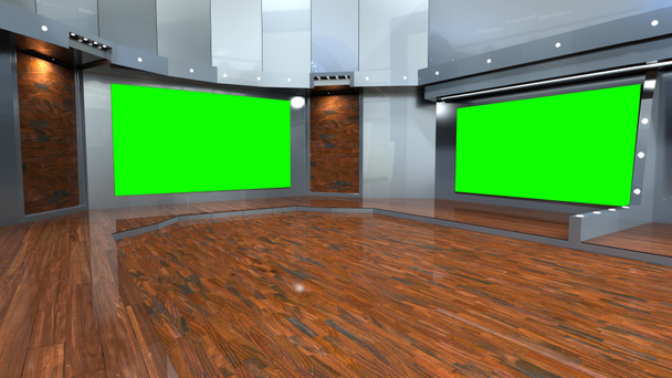3D仮想ニューススタジオの背景、 3Dイラスト - 写真・画像