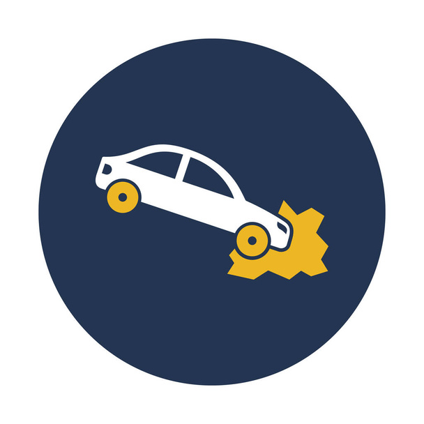 Auto con icona vettoriale isolata incidente che può essere facilmente modificata o modificata - Vettoriali, immagini