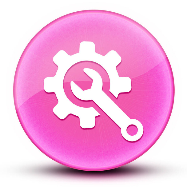 Technische Unterstützung Augapfel glänzend elegant rosa runde Taste abstrakte Illustration - Foto, Bild