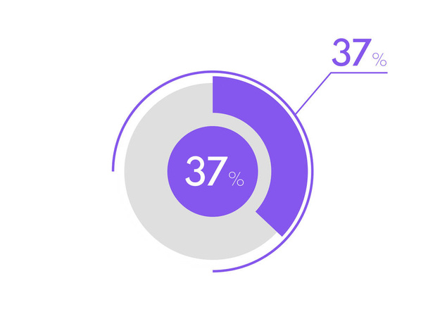 37 percento grafico a torta. Business grafico a torta cerchio grafico 37%, Può essere utilizzato per grafico, grafico, visualizzazione dei dati, web design - Vettoriali, immagini