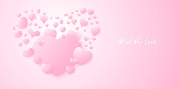 Valentines Day Background. Heart confetti of Valentines petals falling on transparent background. Flower petal in shape of heart confetti for Women's Day - Vector, Image