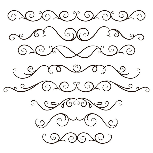 hand-drawn calligraphy decorative vector line border - Διάνυσμα, εικόνα