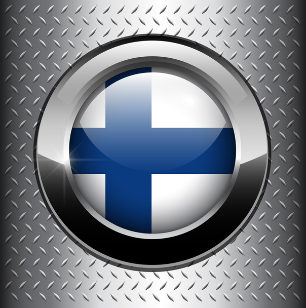 Finland flag button - Vector, afbeelding