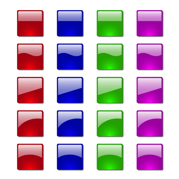 Set of glossy button icons - Vetor, Imagem
