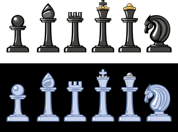 schaakstukken - Vector, afbeelding