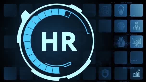 Інтернет, бізнес, технології та мережеві концепції. Human Resources HR management concept.     - Кадри, відео