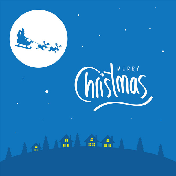 Boldog karácsonyi illusztráció design, használható bannerek, üdvözlőlapok, ajándékok stb. Vektorillusztráció - Vektor, kép